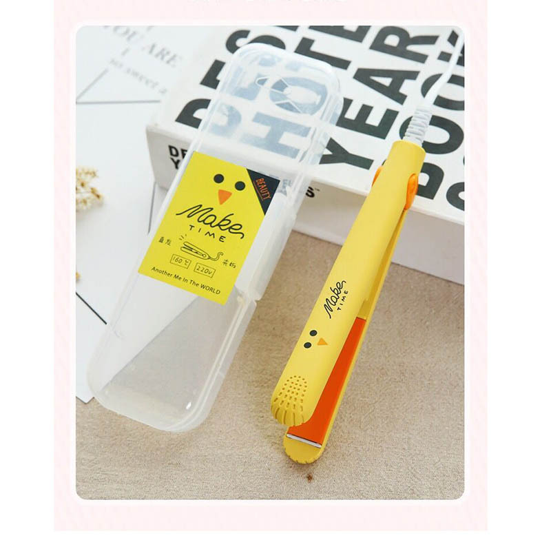 Cartoon cat Mini Portable Electric Splint Flat Iron Ceramic Hair Curler Straightener US 220V