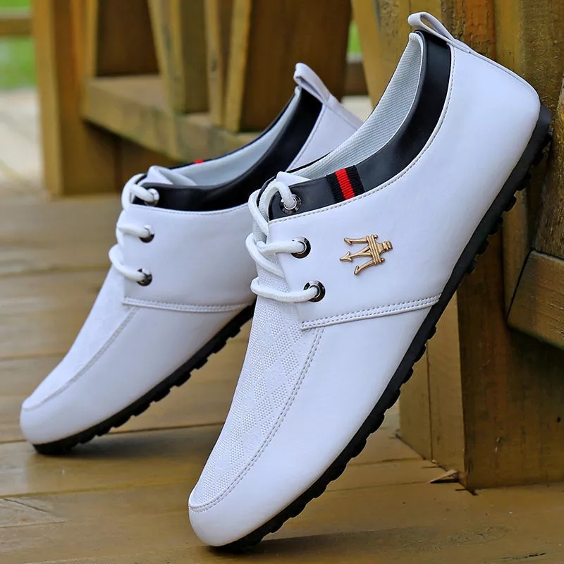 PU Leather Shoes Men's Casual Shoes Light Weight Black Sneakers Driving Shoes Business Shoes men