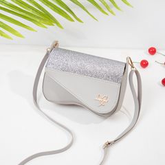Women's bag  fashion Single Shoulder handbag Messenger Pu small bag personalized small square bag sling bag handbag Gray