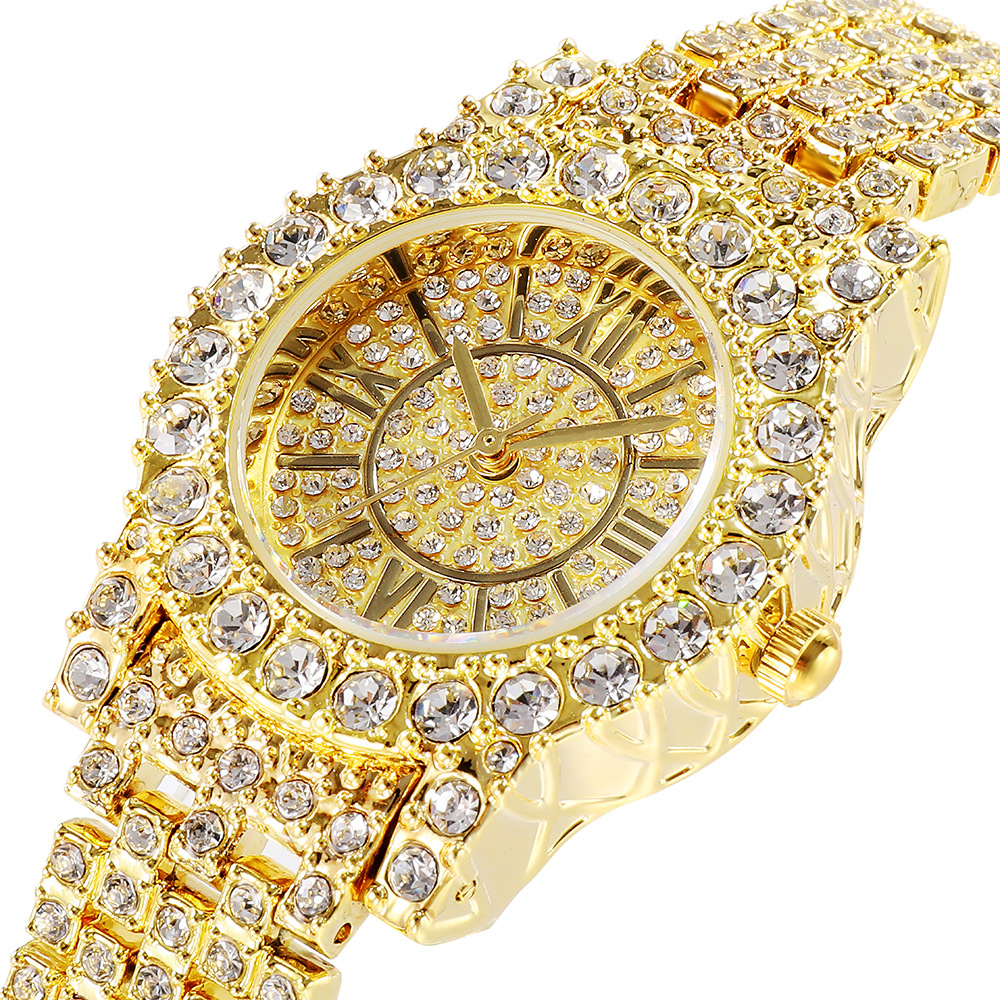 Hot selling manufacturer's direct selling network red full Diamond Star Bracelet waterproof watch quartz watch ice wathes
