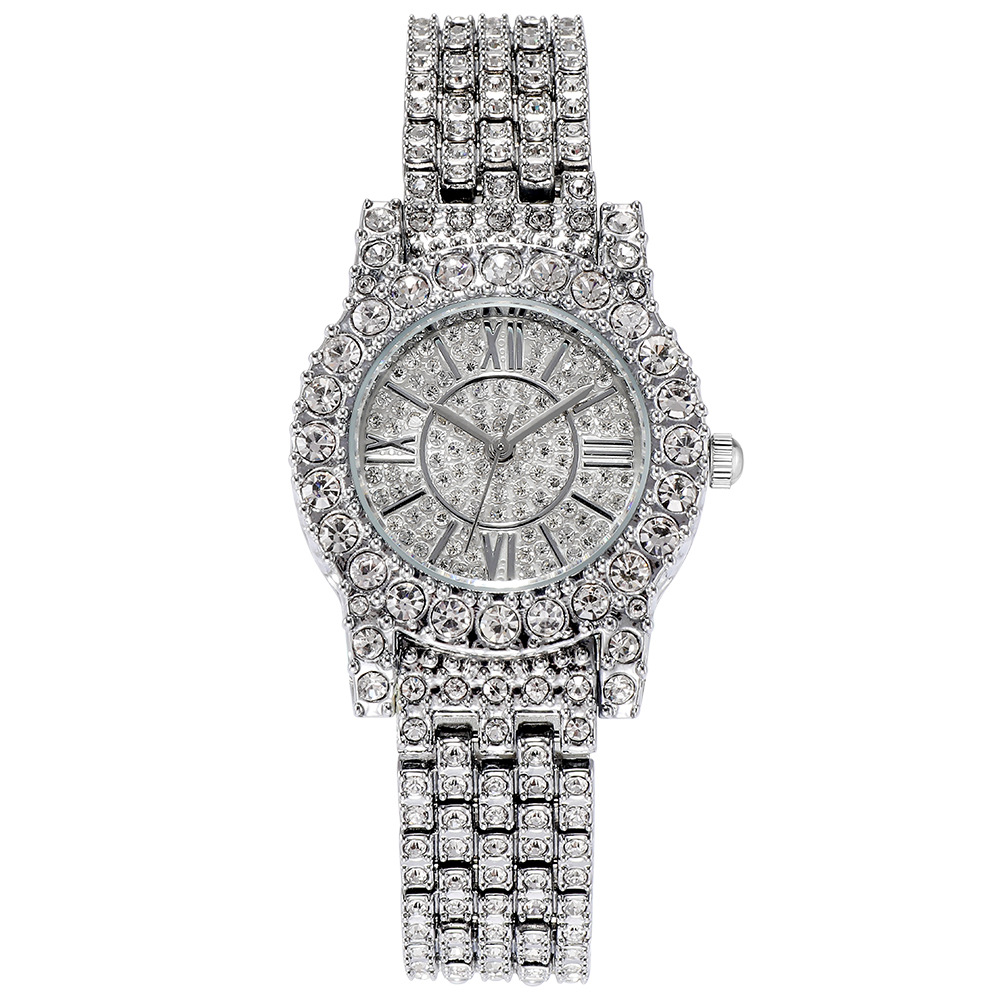 Hot selling manufacturer's direct selling network red full Diamond Star Bracelet waterproof watch quartz watch ice wathes