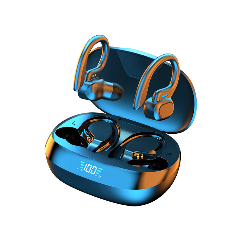 New bluetooth headset T16 large-capacity ear-mounted sport use earphone digital display bluetooth  Earphones