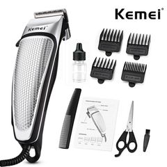 Men Hair Clipper Cutting Waterproof Wireless Electric Beard Nose Ear Shaver Hair Trimmer Razor Kits Shaving & Hair Removal one set Silver 19*5CM