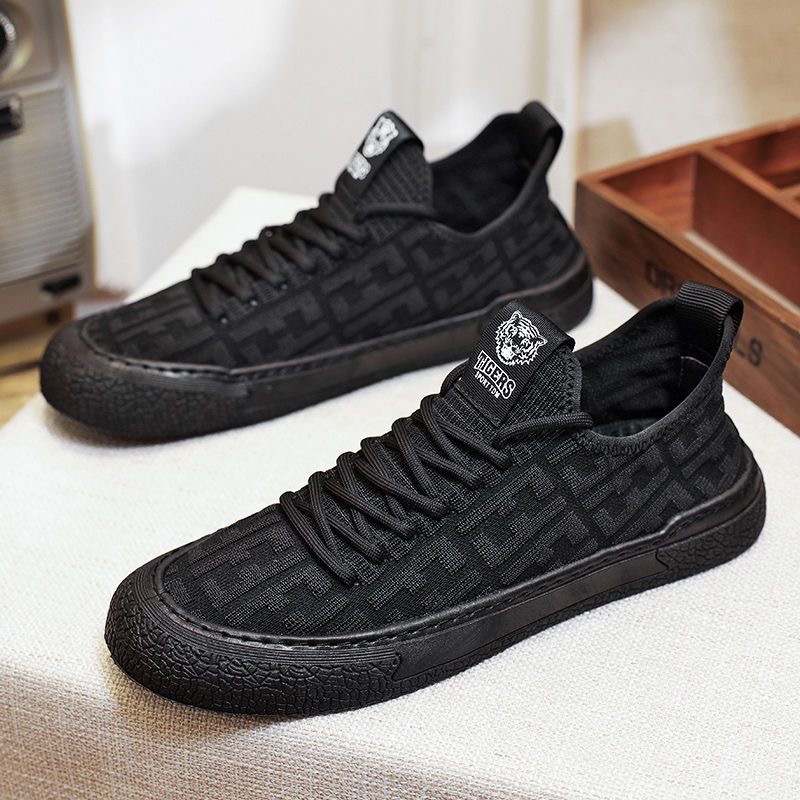 Men's Shoes breathable Sneakers mesh shoes comfortable soft shoes for male Model S1 Black,EU42