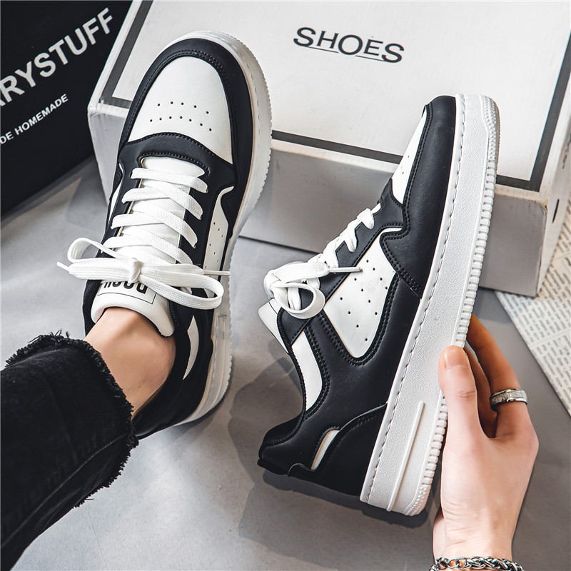 Men's shoes new autumn style breathable small white shoes, trendy and versatile for male students, thick soles for sports and leisure, low top board shoes for men