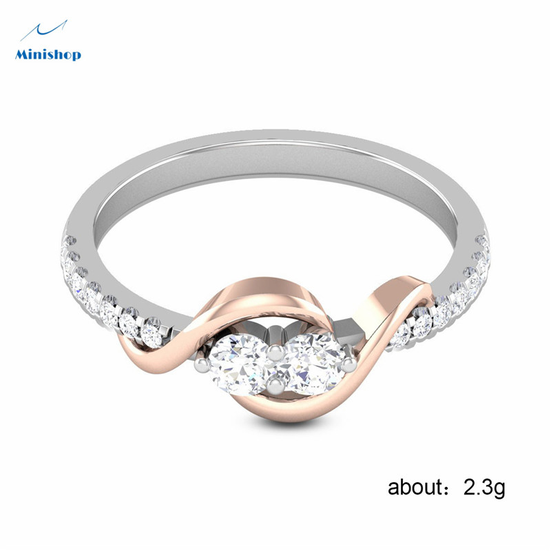 Zircon Ring Women&apos;s Engagement Ring Lady Marriage Proposal Ring Dress Jewelry Gift