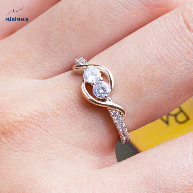 Zircon Ring Women&apos;s Engagement Ring Lady Marriage Proposal Ring Dress Jewelry Gift