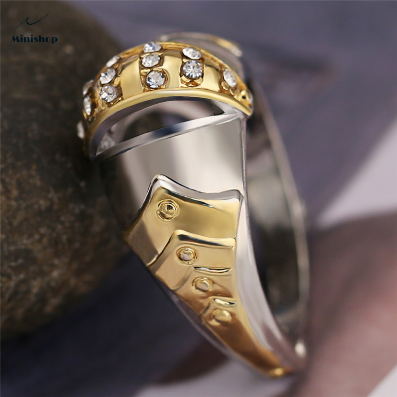 Creative Hot Style Fashion Gold Fish Mouth Shape Ring Men Business Suit Accessories Jewelry Gift