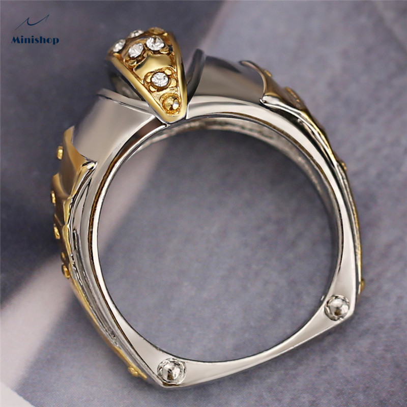 Creative Hot Style Fashion Gold Fish Mouth Shape Ring Men Business Suit Accessories Jewelry Gift