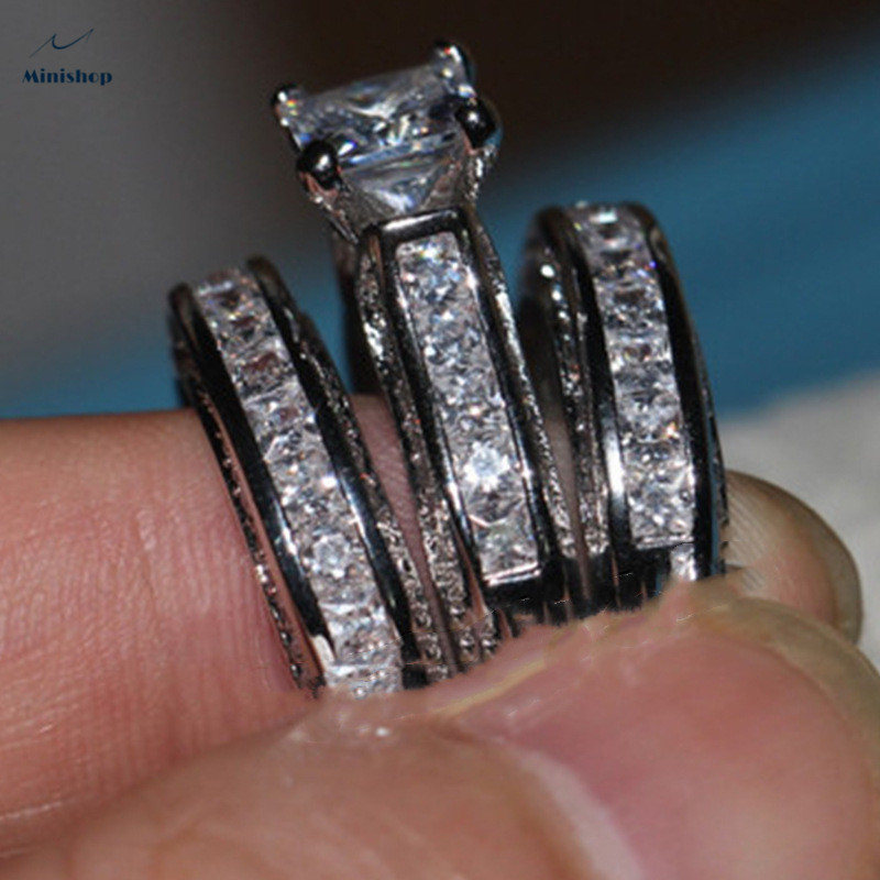 Women&apos;s Genuine 5A Zircon Rings Fashionable Engagement Ring Lady Wedding Ring Jewelry Gift