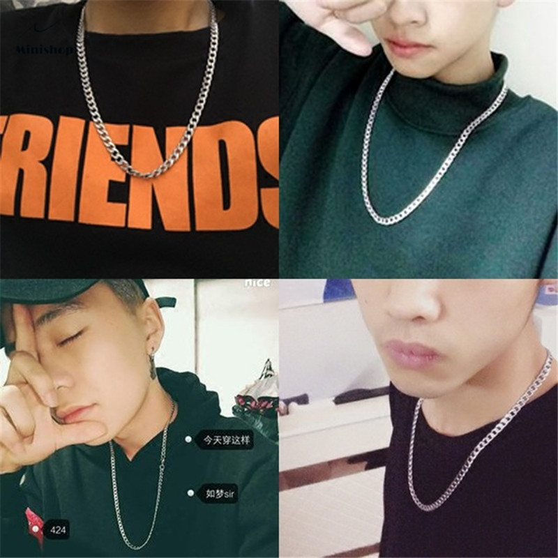 Men Necklace Sweater Chain hip hop Stainless Steel Choker Shirt Accessories Jewelry Gift