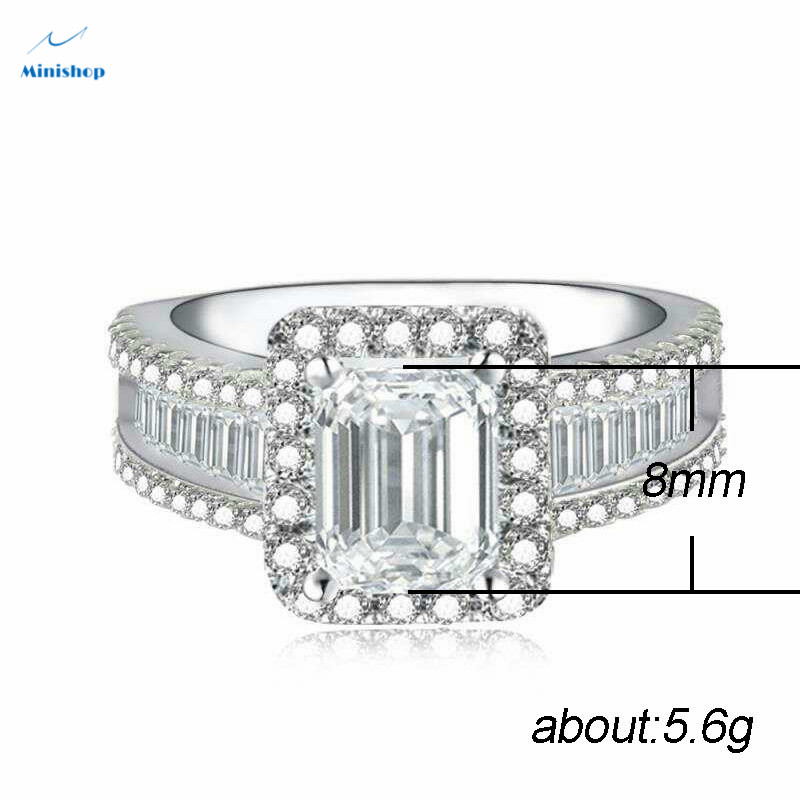 Women Luxury  Diamond Ring Office Lady Ring Dress Accessories Jewelry Gift