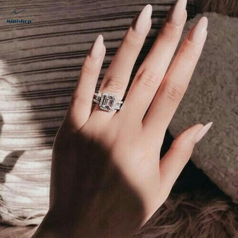 Women Luxury  Diamond Ring Office Lady Ring Dress Accessories Jewelry Gift