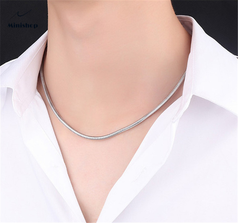 Hot Selling Men&apos;s Necklace Clavicle Snake Bone Chain Fashion Jewelry Accessories