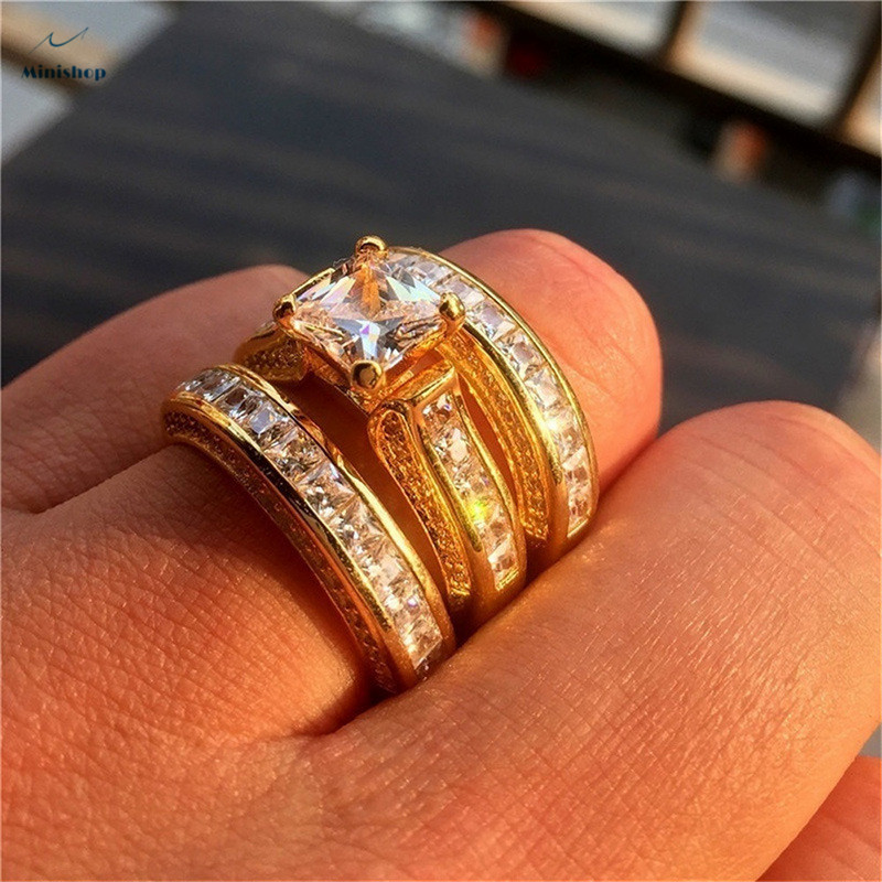 Women&apos;s Genuine 5A Zircon Rings Fashionable Engagement Ring Lady Wedding Ring Jewelry Gift