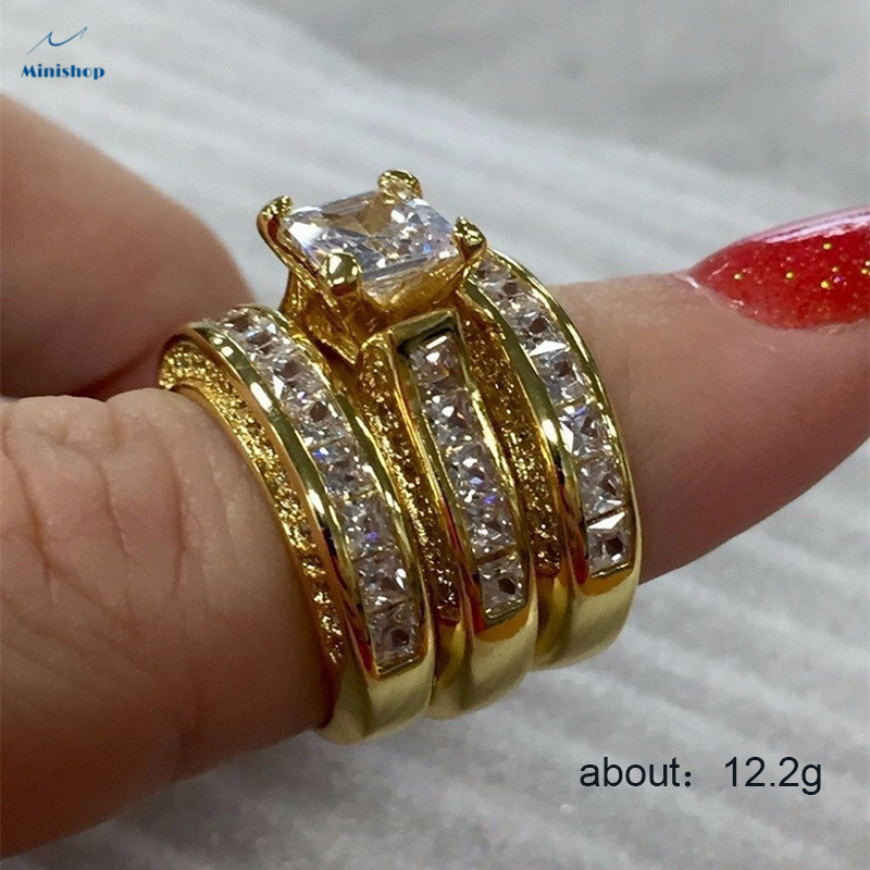 Women&apos;s Genuine 5A Zircon Rings Fashionable Engagement Ring Lady Wedding Ring Jewelry Gift