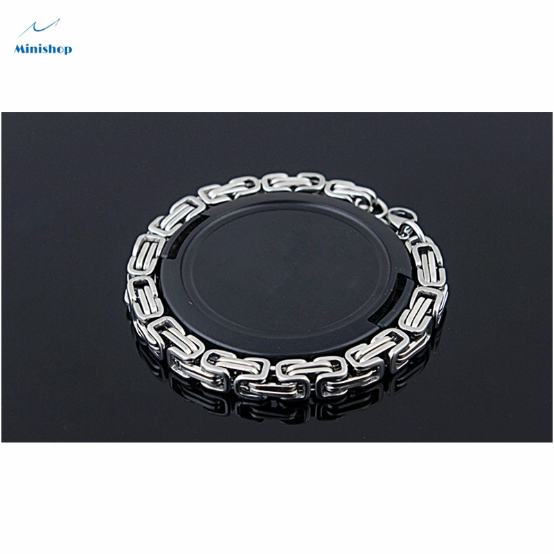 Fashion Trend Men Titanium Steel Thick Bracelet Bamboo Roman Tank Chain Personality Bracelet
