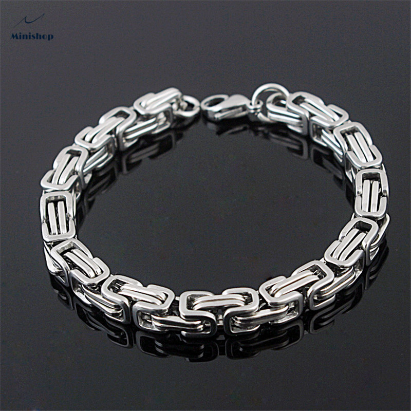 Fashion Trend Men Titanium Steel Thick Bracelet Bamboo Roman Tank Chain Personality Bracelet