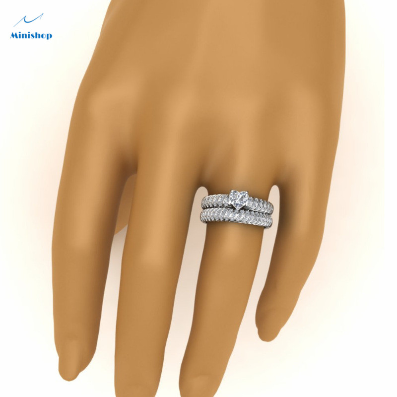 New Women's Ring Twist Thread Peach Heart Diamond Diamond Couples Popular Ring Dress Jewelry