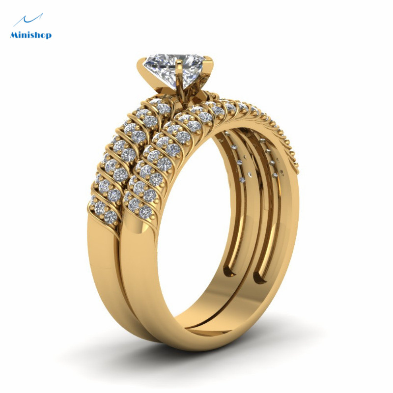 New Women's Ring Twist Thread Peach Heart Diamond Diamond Couples Popular Ring Dress Jewelry