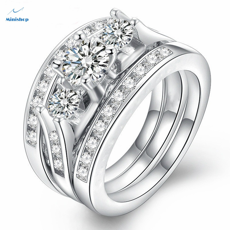 Women's Proposal Diamond Ring Office Lady Dress Accessories Ring Jewelry Gift Diamond Ring