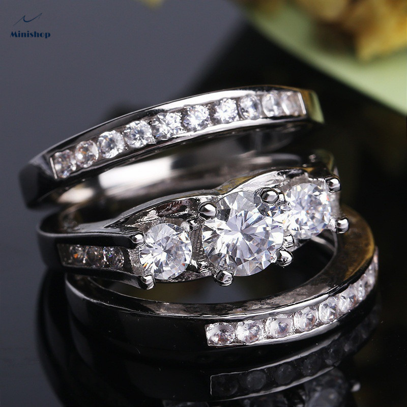 Women's Proposal Diamond Ring Office Lady Dress Accessories Ring Jewelry Gift Diamond Ring