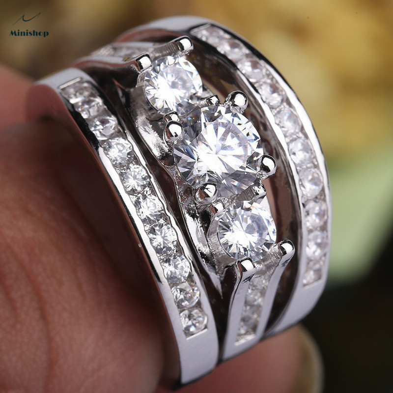 Women's Proposal Diamond Ring Office Lady Dress Accessories Ring Jewelry Gift Diamond Ring