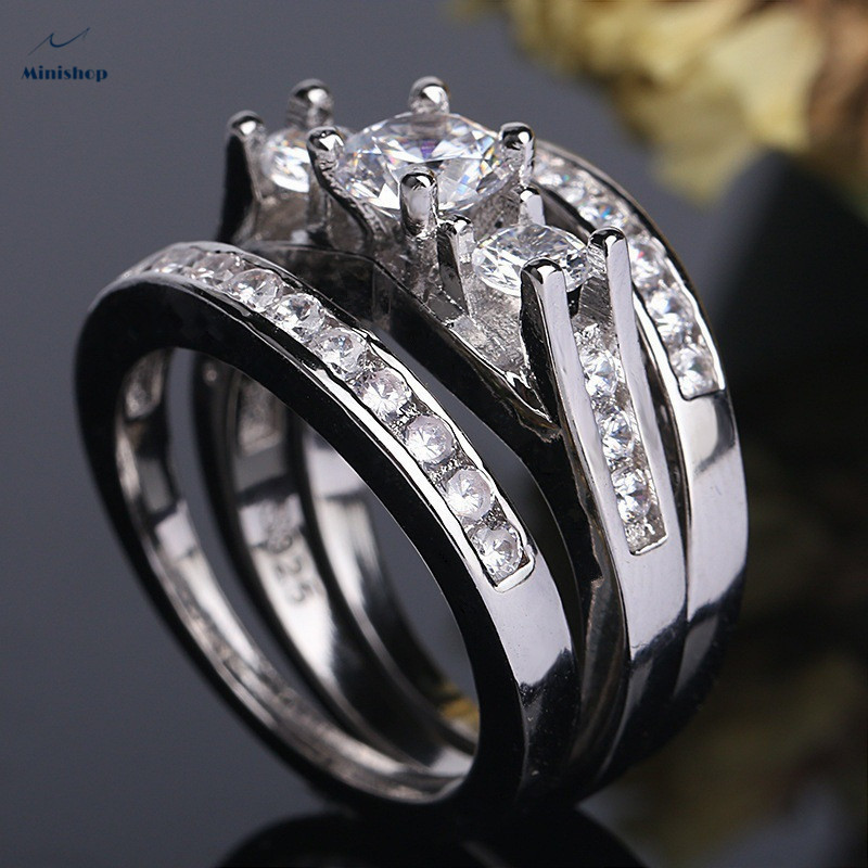 Women's Proposal Diamond Ring Office Lady Dress Accessories Ring Jewelry Gift Diamond Ring