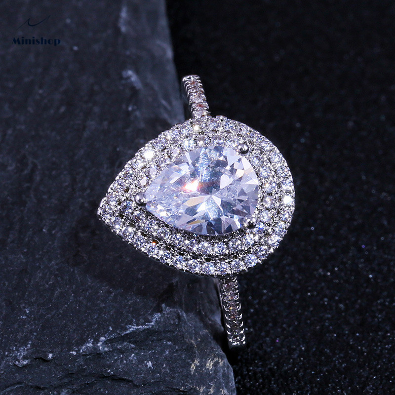 Women Diamond Ring Office Lady Dress Accessories Ring Jewelry Gift Diamond Ring