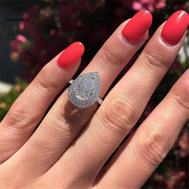 Women Diamond Ring Office Lady Dress Accessories Ring Jewelry Gift Diamond Ring