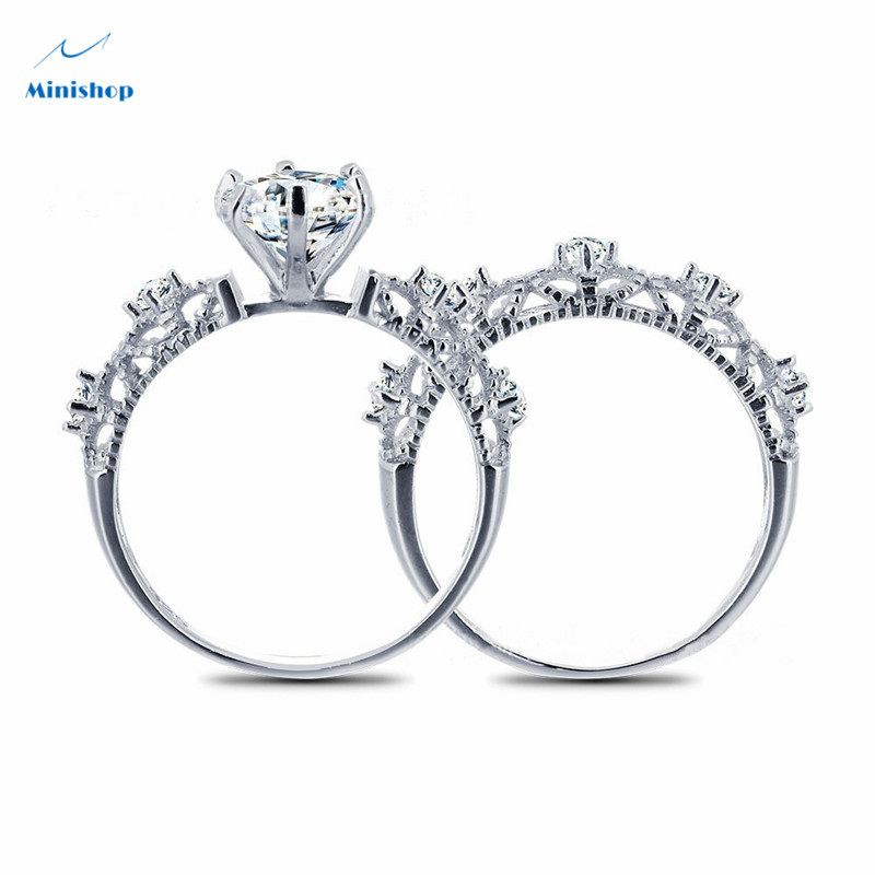 Women Korean Style Hollowed-out Diamond Zircon Ring Lady Dress Watch Accessories Jewelry Gift