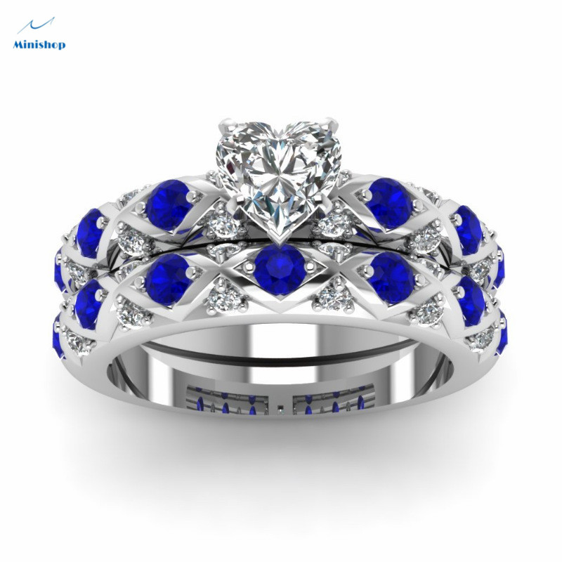 Women New Fashion Ring Peach Zircon Diamond  Office Lady Lovers Rings Dress Watch Accessories