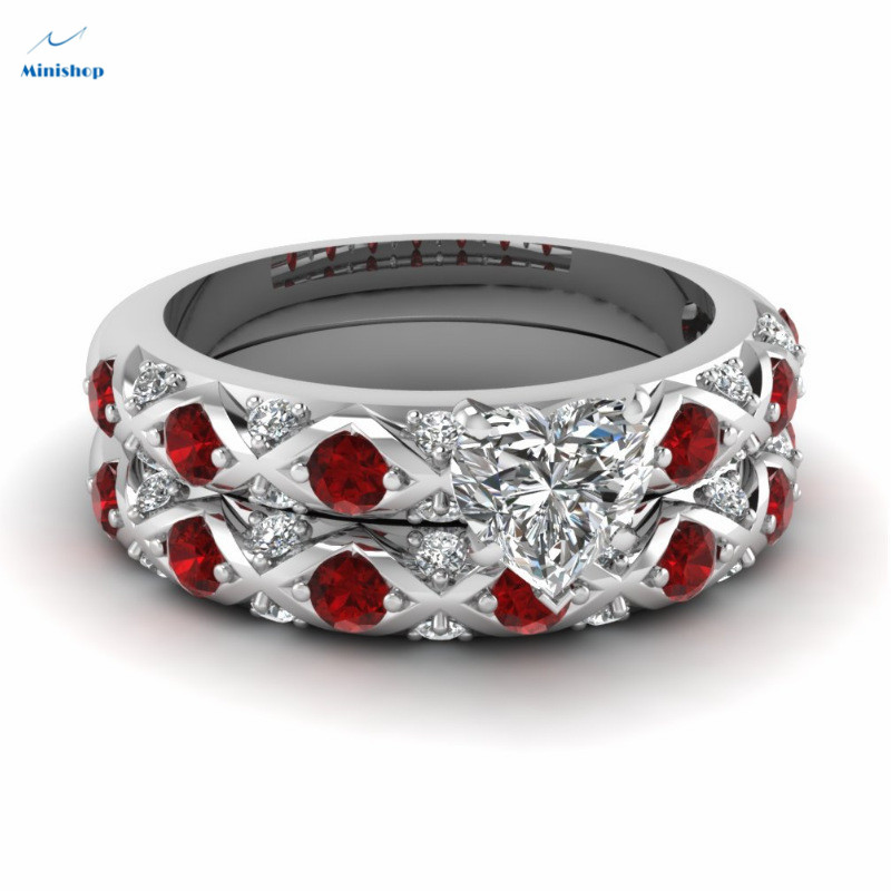 Women New Fashion Ring Peach Zircon Diamond  Office Lady Lovers Rings Dress Watch Accessories