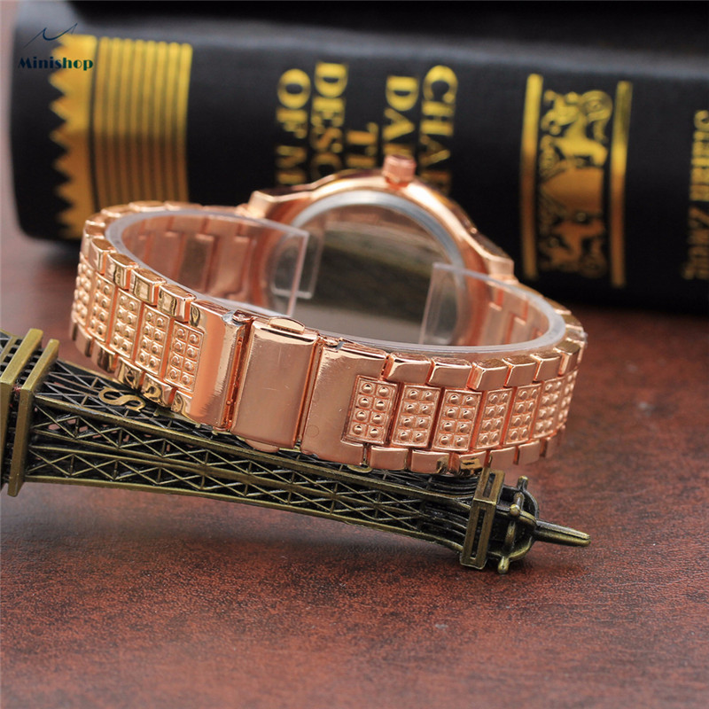 Roman Scale Diamond Steel Belt Women's Watch Lady Fashion High Glass  Quartz Watch Dress Accessories