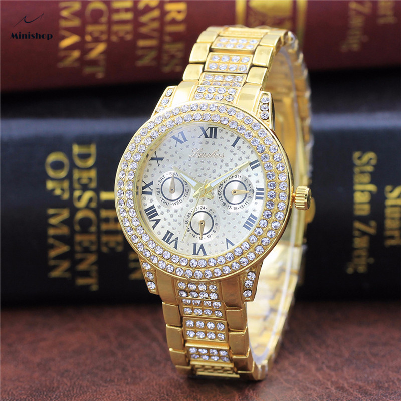 Roman Scale Diamond Steel Belt Women's Watch Lady Fashion High Glass  Quartz Watch Dress Accessories