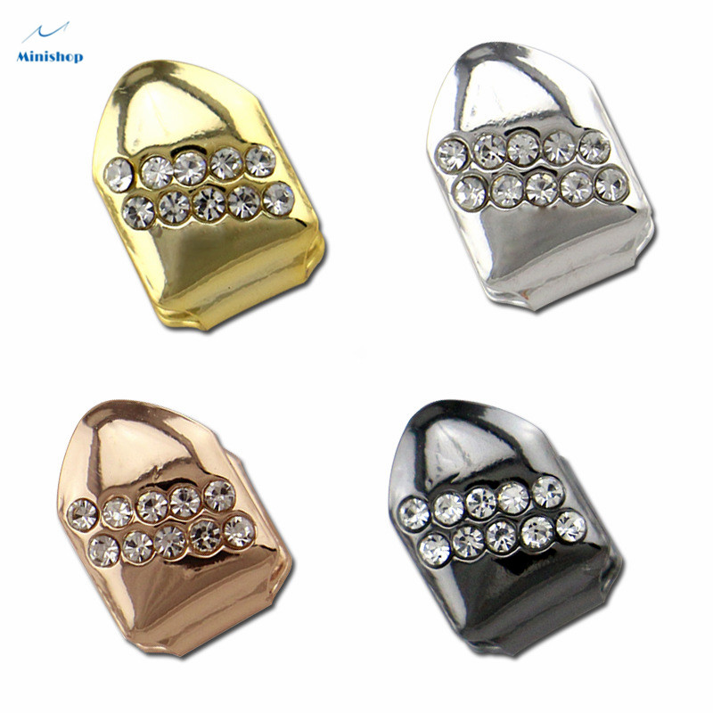 Hiphop Teeth Bling Grillz Punk Single Tooth Grills Men&amp;Women Braces Jewelry