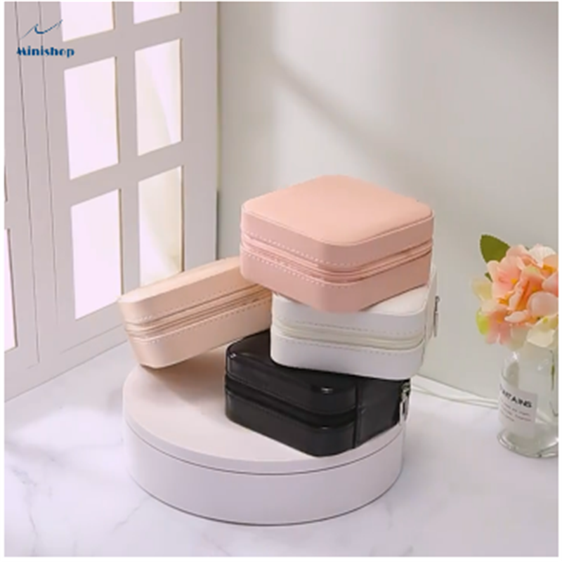 Women Simple Portable Jewelry Box Jewelry Storage Bag Bracelet Lady Ear Stud Ring Storage Box