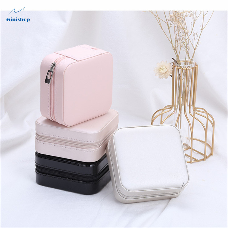 Women Simple Portable Jewelry Box Jewelry Storage Bag Bracelet Lady Ear Stud Ring Storage Box