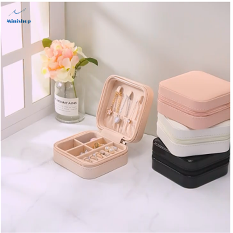 Women Simple Portable Jewelry Box Jewelry Storage Bag Bracelet Lady Ear Stud Ring Storage Box