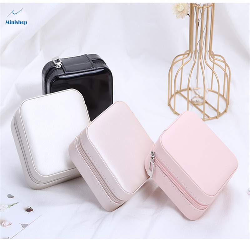 Women Simple Portable Jewelry Box Jewelry Storage Bag Bracelet Lady Ear Stud Ring Storage Box