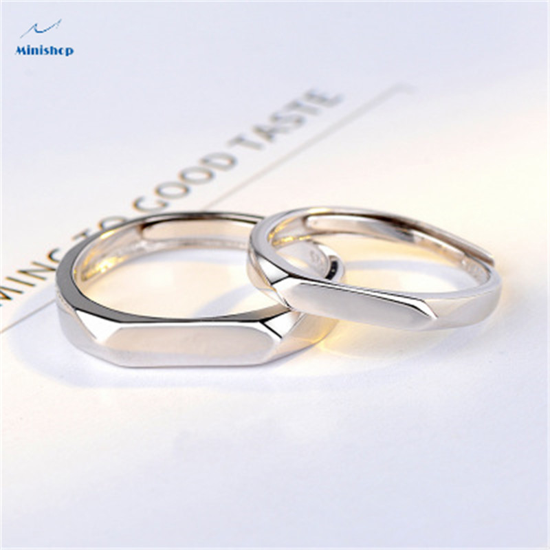 S925 Sterling Silver Lovers Ring pair Simple Style  Men and Women Ring Engagement Ring Wedding Ring