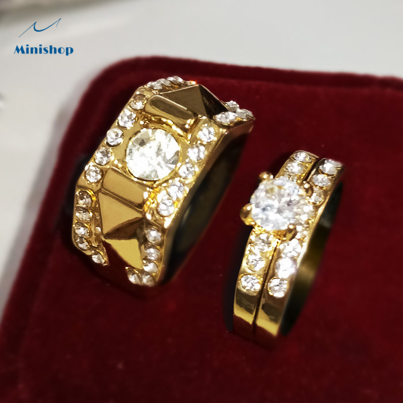 Men and Women 18K gold-plated Ring for Lovers Fashion Wedding Rings Engaged Ring Accessories Jewelry
