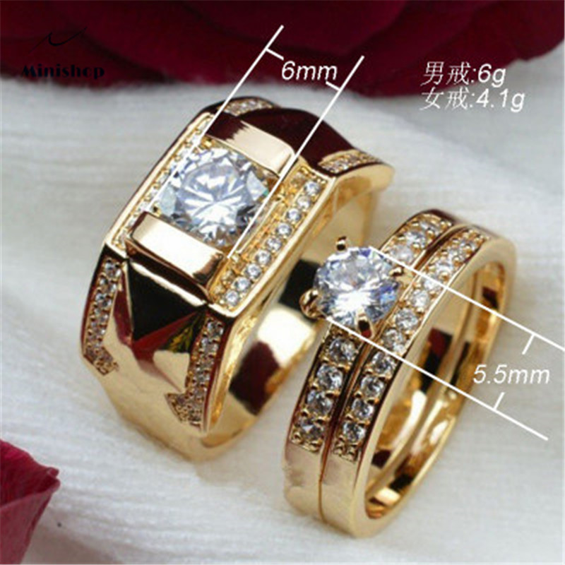 Men and Women 18K gold-plated Ring for Lovers Fashion Wedding Rings Engaged Ring Accessories Jewelry