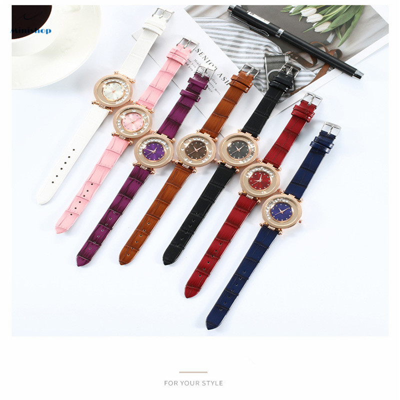 Women Damond Watch Rhinestone Ball Lady Casual Fashion Belt Quartz Watch Dress Accessories Jewelry