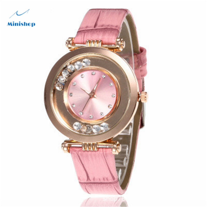 Women Damond Watch Rhinestone Ball Lady Casual Fashion Belt Quartz Watch Dress Accessories Jewelry