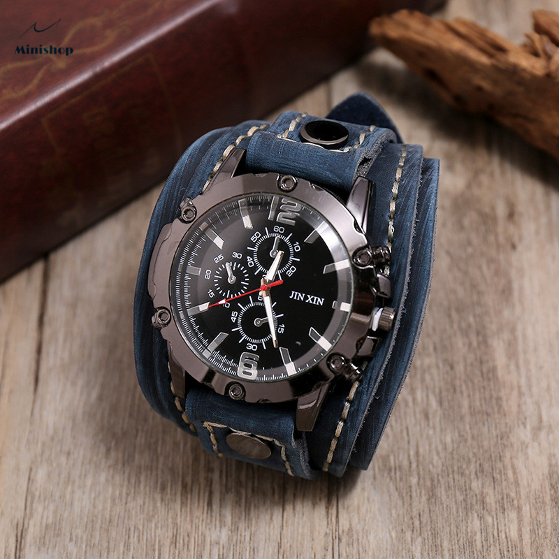 Men Retro String Leather Watch Bracelet Fashion Hip-hop Bracelet Accessories Suit jewelry