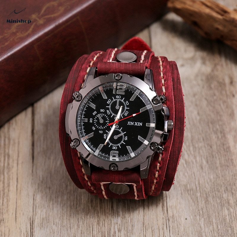Men Retro String Leather Watch Bracelet Fashion Hip-hop Bracelet Accessories Suit jewelry