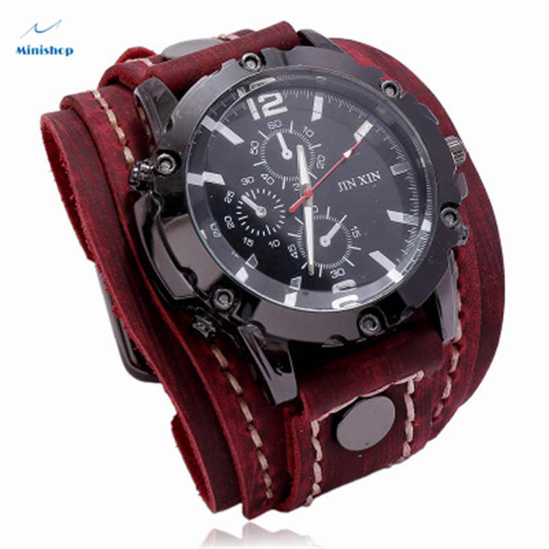Men Retro String Leather Watch Bracelet Fashion Hip-hop Bracelet Accessories Suit jewelry