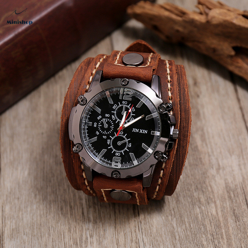 Men Retro String Leather Watch Bracelet Fashion Hip-hop Bracelet Accessories Suit jewelry