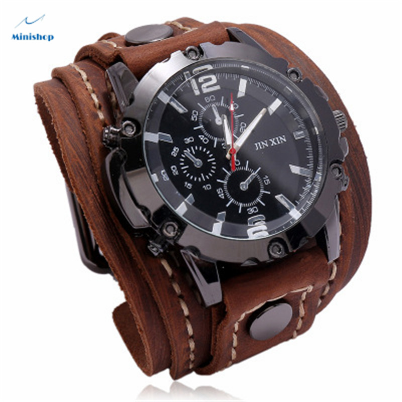 Men Retro String Leather Watch Bracelet Fashion Hip-hop Bracelet Accessories Suit jewelry